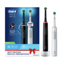 ORAL-B Pro 3 3900 black & white duo elektrická zubná kefka 2 ks + náhradná hlavica 2 ks set