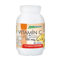 EDENPHARMA Vitamín C 100 mg príchuť pomaranč 30 + 10 tabliet ZADARMO