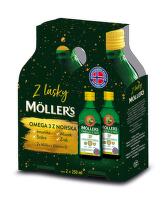 MOLLER´S Omega 3 rybí olej + vitamín D duo balenie citrónová príchuť 2 x 250 ml