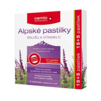 CEMIO Alpské pastilky šalvia a vitamín C 15 + 5 tabliet ZADARMO