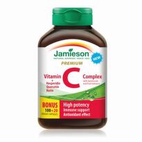 JAMIESON Vitamín C premium 600 mg s bioflavonoidmi 100 + 20 kapsúl ZADARMO