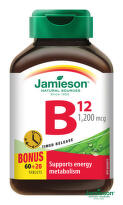 JAMIESON Vitamín B12 s postupným uvoľňovaním 60 + 20 tabliet ZADARMO