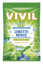 VIVIL Drops s príchuťou limetka a pepermint s vitamínom C 60 g
