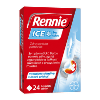 RENNIE ICE bez cukru 24 žuvacích tabliet