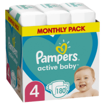 PAMPERS Active baby 4 mesačné balenie 180 kusov