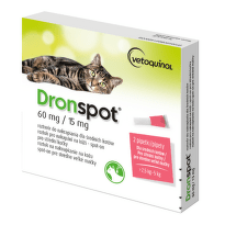 DRONSPOT 60 mg/15 mg spot-on pre stredne veľké mačky 2 x 0,7 ml