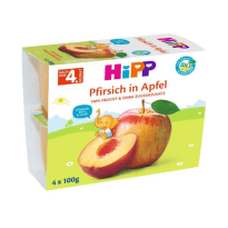 HIPP Príkrm BIO 100% jablká s broskyňami 4 x 100 g
