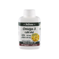 MEDPHARMA Omega 3 rybí olej forte EPA, DHA 60 + 7 kapsúl ZADARMO