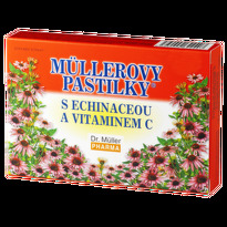 MÜLLEROVE PASTILKY s echinaceou a vitamínom C 24 kusov