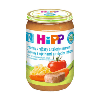 HIPP Bio cestoviny s rajčinami a teľacím mäsom 220 g