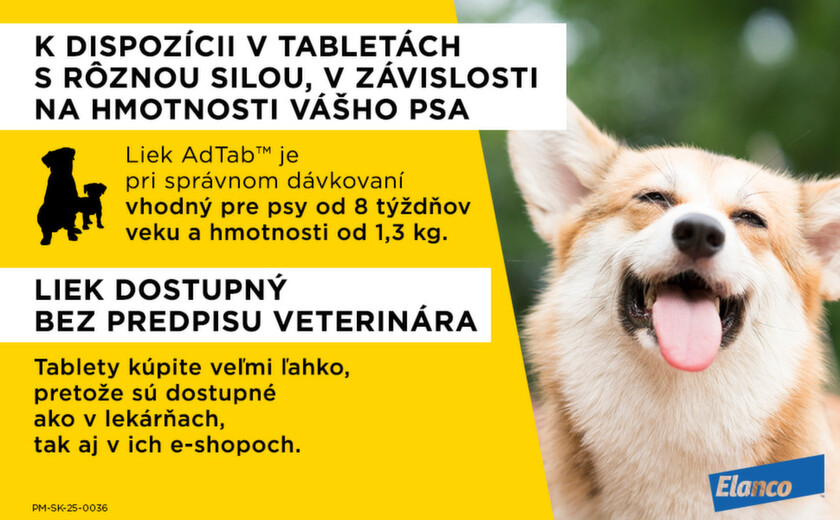 AdTAB Žuvacie tablety pre psy 56 mg hmotnosť psa 1,3 – 2,5 kg