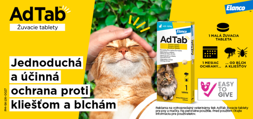 AdTAB žuvacie tablety pre mačky 48 mg hmotnosť mačky 2,0-8,0 kg