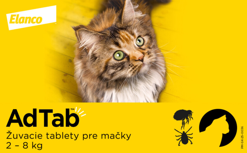 AdTAB žuvacie tablety pre mačky 48 mg hmotnosť mačky 2,0-8,0 kg
