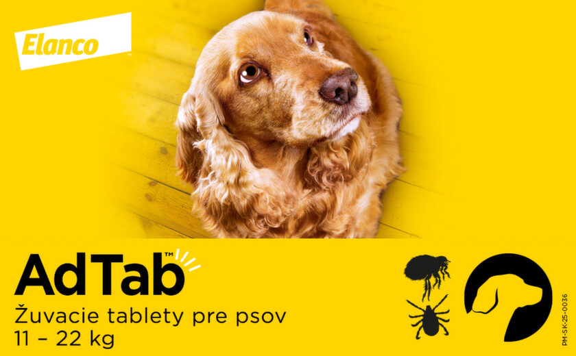 AdTAB Žuvacie tablety pre psy 450 mg hmotnosť psa 11–22 kg