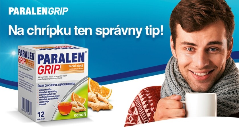 PARALEN®_GRIP_pomaranc_a_zazvor horúci nápoj proti chrípke a nachladnutiu