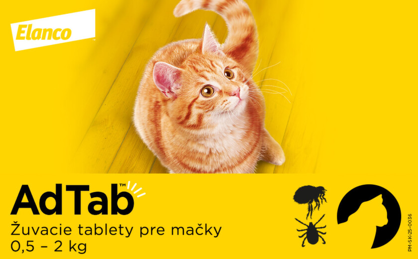 AdTAB žuvacie tablety pre mačky 12 mg hmotnosť mačky 0,5–2,0 kg